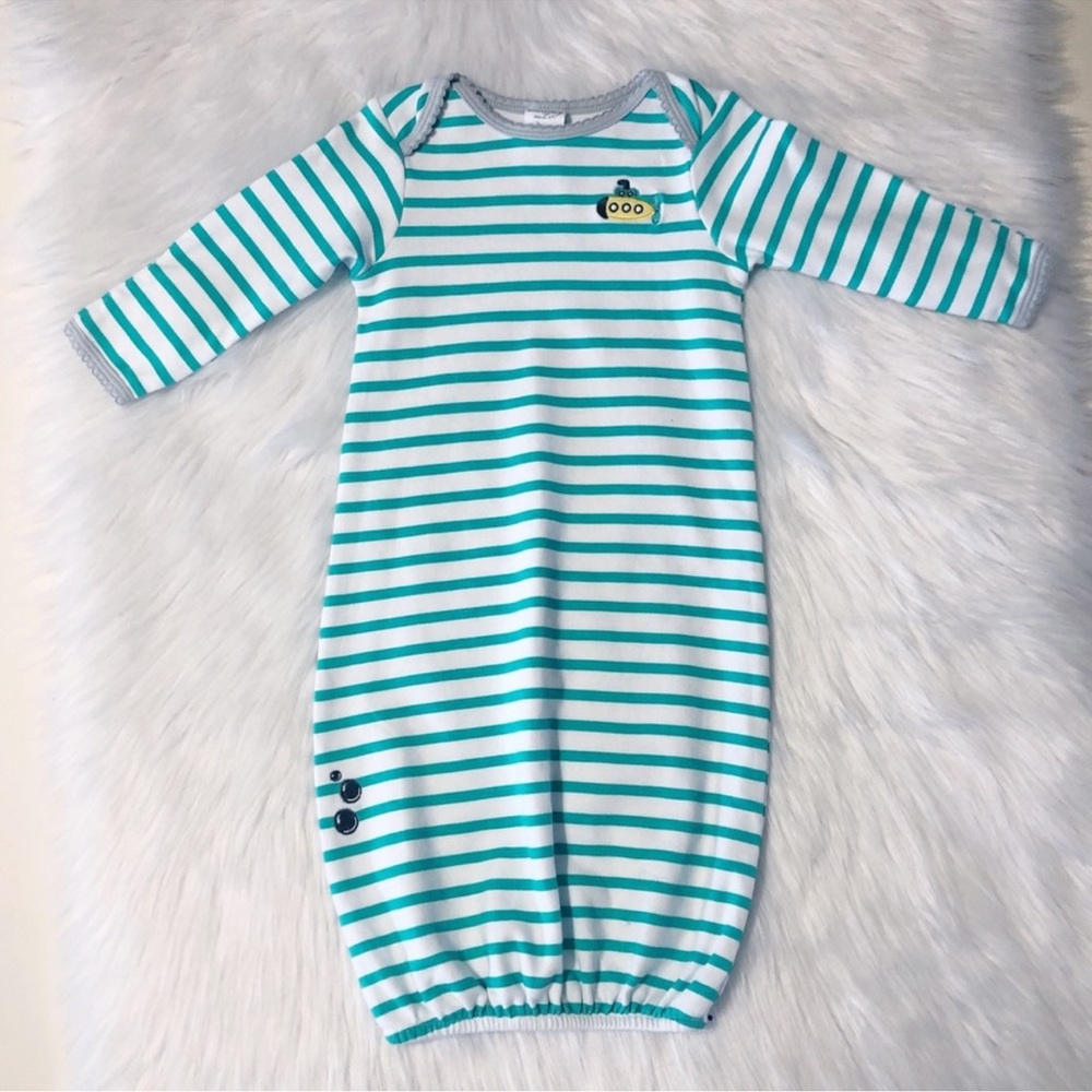 Starting Out Submarine Embroidered‎ Striped Baby Gown